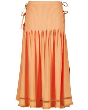 Rabanne Bow-Detail Pleated Skirt - Orange