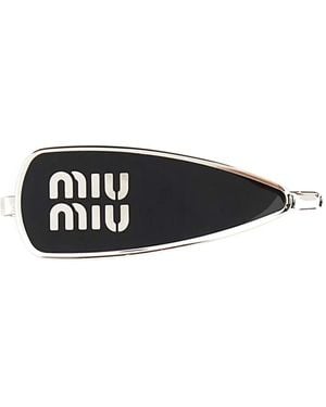 Miu Miu Haarspange Mit Logo-Prägung - Schwarz