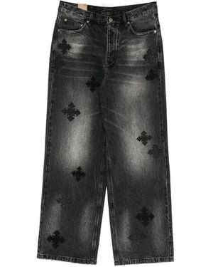 Ksubi Maxx Blakk Metal Kraftwerk Wide-Leg Jeans - Gray