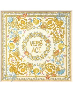 Versace Underwater Barocco Schal Mit Muster - Mettallic