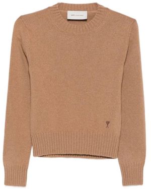 Ami Paris Jersey Ami De Coeur De Lana Con Cuello Redondo - Neutro