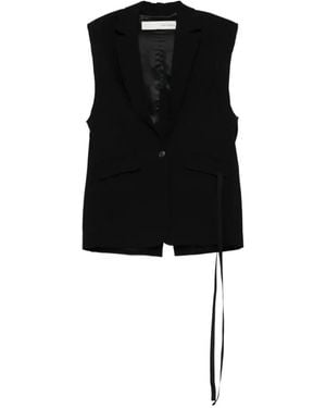 Isabel Benenato Tie-Detail Waistcoat - Black