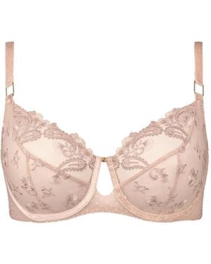 Aubade Velvet Memories Embroidered Bra - Pink