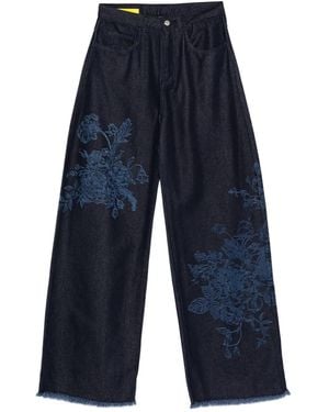 Marques'Almeida Vaqueros Con Motivo Floral - Azul