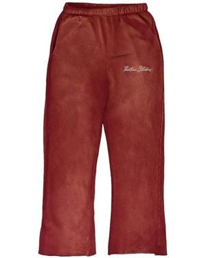 THIRTEENTH STUDIO Logo-Detail Faded-Effect Track Pants - Red