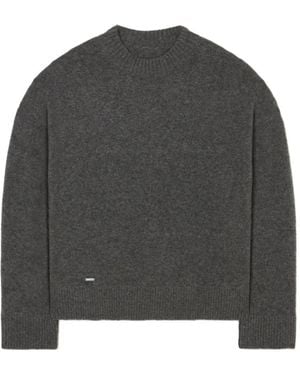 Alanui Ribbed-Trim Crew-Neck Jumper - Grey