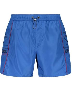 Iceberg Costume Da Bagno Con Logo - Blu