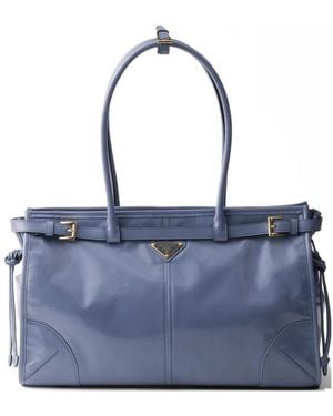 Prada Bonnie Large Leather Handbag - Blue