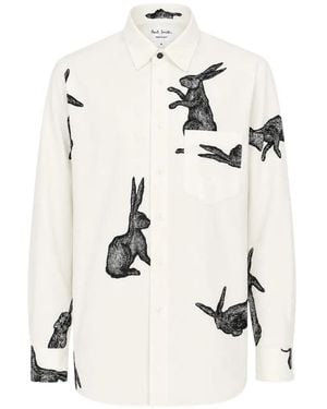 Paul Smith Rabbit-Print Shirt - White