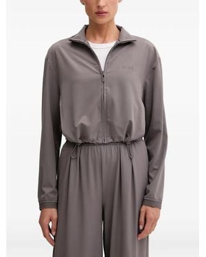 Guess Logo-Print Track Jacket - Grey
