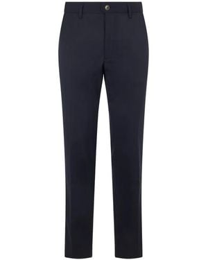 Slowear Logo-Patch Straight-Leg Pants - Blue