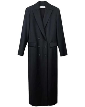 Raquel Diniz Elena Double-Breasted Peaked-Lapels Coat - Black
