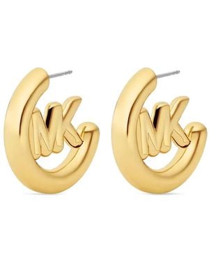 Michael Kors Logo-Hoop Earrings - Metallic