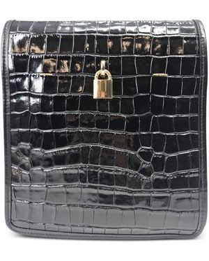 Madison Maison Moc Croc Crossbody Bag - Black