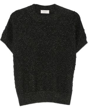 Agnona Pull En Maille Texturée Métallisée - Black