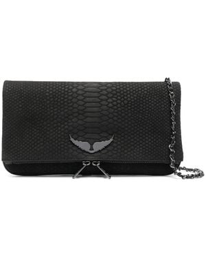 Zadig & Voltaire クロコエンボス ショルダーバッグ - ブラック