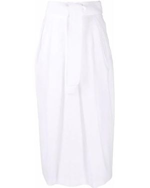 Fabiana Filippi Belted Cotton Midi Skirt - White