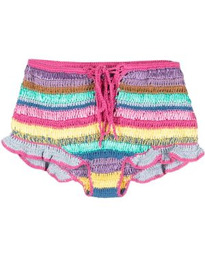 Celiab Corallo Knitted Mini Shorts - Pink
