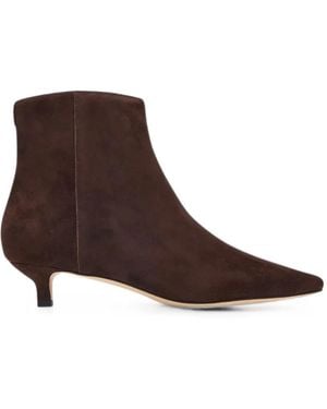 Ralph Lauren Pointed-Toe Suede Ankle Boots - Brown