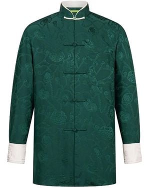 Shanghai Tang Chemise En Soie À Motif En Jacquard - Vert