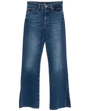 Seven7 Faded-Effect Flared Jeans - Blue