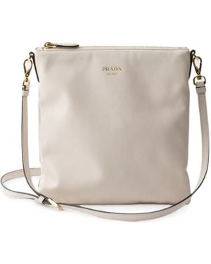 Prada Nappa Leather Mini Shoulder Bag - Gray