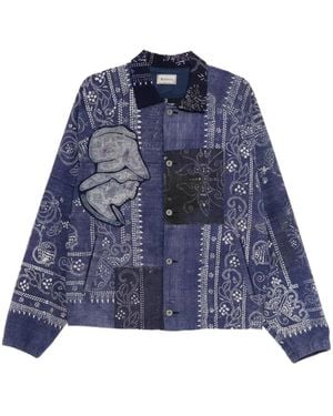 Kafeneo by TBF Patch-Work Shirt Jacket - Blue