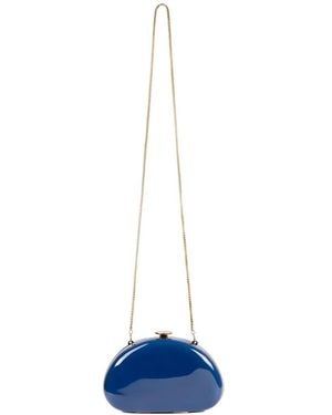 Gemy Maalouf Glossy-Effect Clutch Bag - Blue