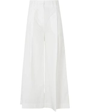 SOLOTRE Pleated Palazzo Pants - White