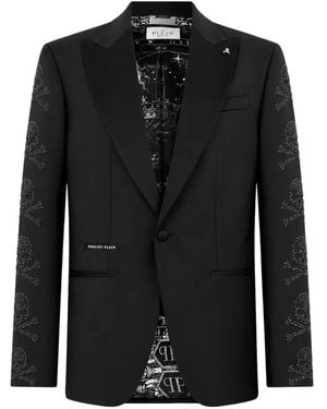 Philipp Plein Regular-Fit Skulls Jet Stones Blazer - Black