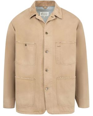 Maison Margiela ヘリンボーン シャツジャケット - ナチュラル