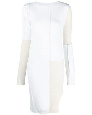 MM6 by Maison Margiela Colour-Block Exposed-Seam Midi Dress - White