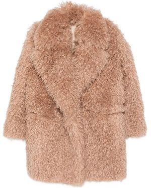 Tagliatore Astrid Teddy-Collar Coat - Natural