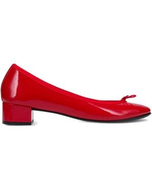 Repetto Pumps Con Fiocco E Tacco A Blocco - Rosso