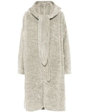 Issey Miyake Abrigo De Lana Con Detalle De Bucle - Blanco