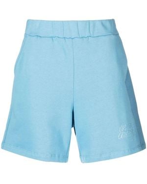 Opening Ceremony Logo-Embroidered Cotton Track Shorts - Blue