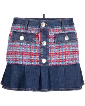 DSquared² Low-Rise Denim Miniskirt - Blue