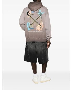 Off-White c/o Virgil Abloh Arrows-Print Cotton Hoodie - Brown