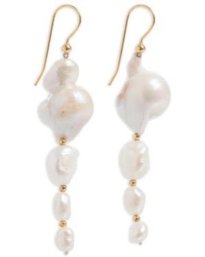 freya rose Baroque Drop-Design Earrings - White