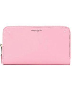 Giorgio Armani Logo-Stamp Zip Wallet - Pink