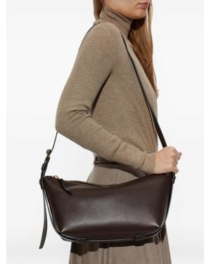 Moschino Logo-Debossed Leather Shoulder Bag - Natural