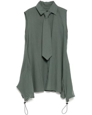 Yohji Yamamoto Chaleco con cuello clásico - Verde