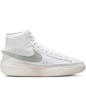 Nike Blazer Phantom Mid-Top Leather Sneakers - White