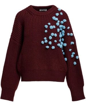 Essentiel Antwerp Gerippter Pullover Mit Pompons - Rot