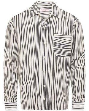 Orlebar Brown Grasmoor Crossover-Stripe Shirt - White