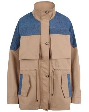 Jovonna London Nano Denim Panel Jacket - Blue