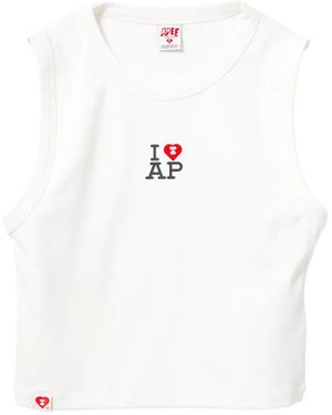 AAPE BY A BATHING AP Ribbed-Knit T-Shirt - White