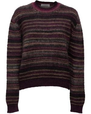 Isabel Marant Morine Striped Brushed Sweater - Schwarz
