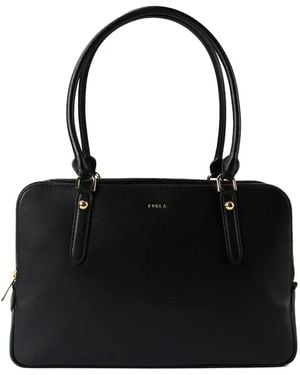 Furla Large Giulia Textured Tote Bag - Black
