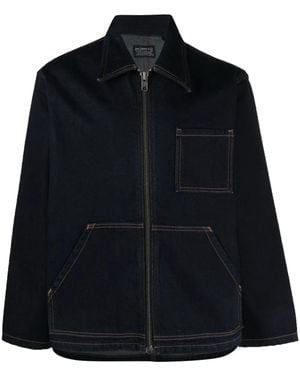 Levi's Contrast-Stitching Zip-Up Jeans Jacket - Blue